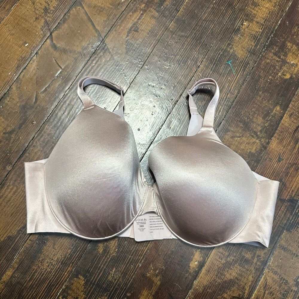 Soma Vanishing back satiny full coverage nude 38D bra